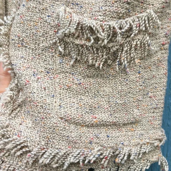 Joie Women Porsha Fringe Tan Blazer Jacket Large - Picture 6 of 6